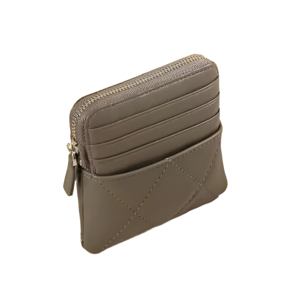 CC Korean Fashion Lambskin Leather Zip Card Wallet