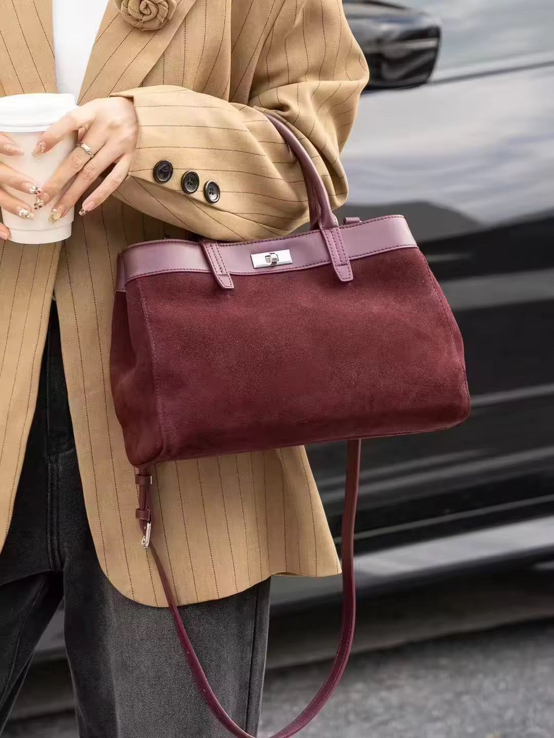 CLARE Suede Carryall Bag