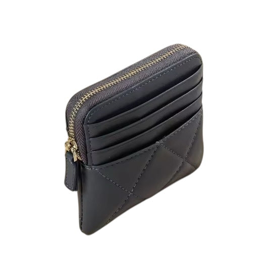 CC Korean Fashion Lambskin Leather Zip Card Wallet