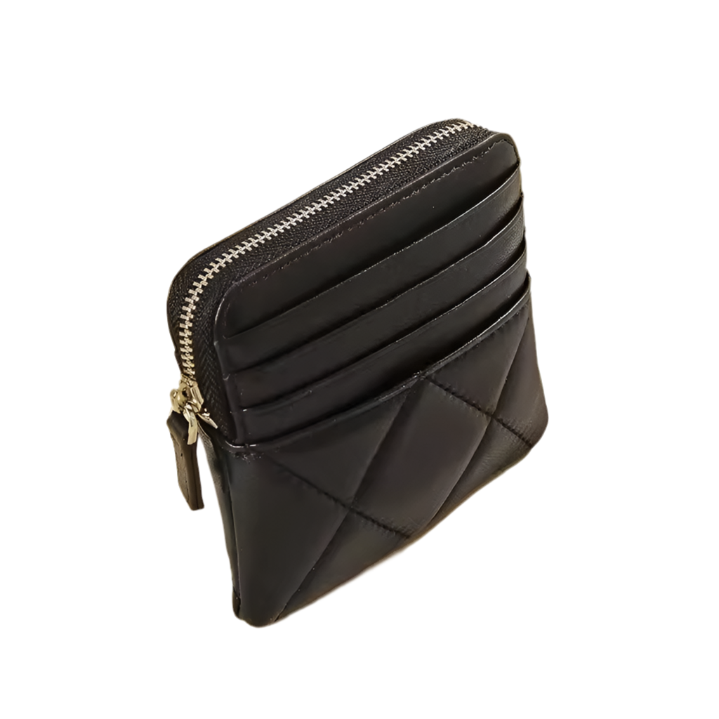 CC Korean Fashion Lambskin Leather Zip Card Wallet
