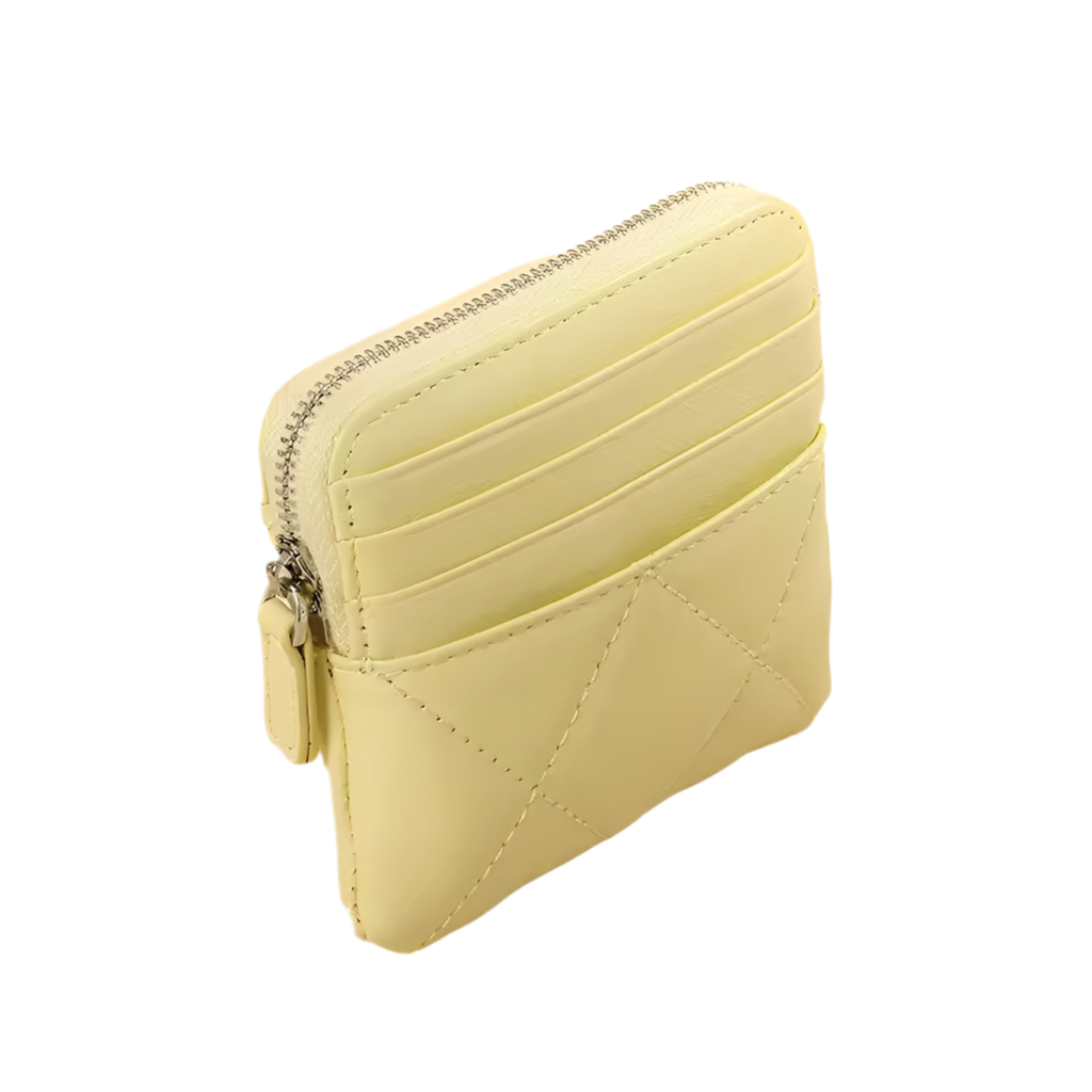 CC Korean Fashion Lambskin Leather Zip Card Wallet