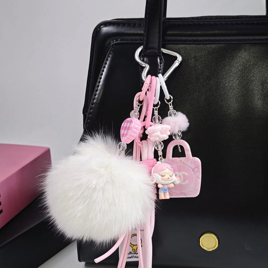 CC Pink Skull Panda Charm Miu Style Bag Accessory